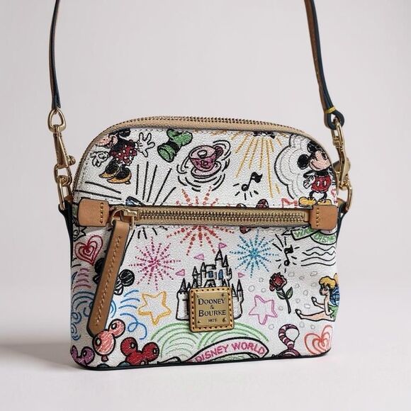 Disney Dooney Bourke Sketch Handbag Mickey, Minnie, & Friends Gently carried - Picture 2 of 16